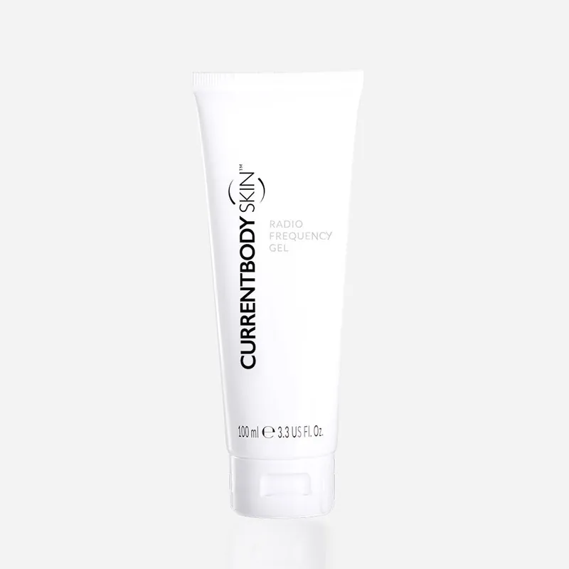 Tube of CurrentBody Skin RF conductive gel on a white background