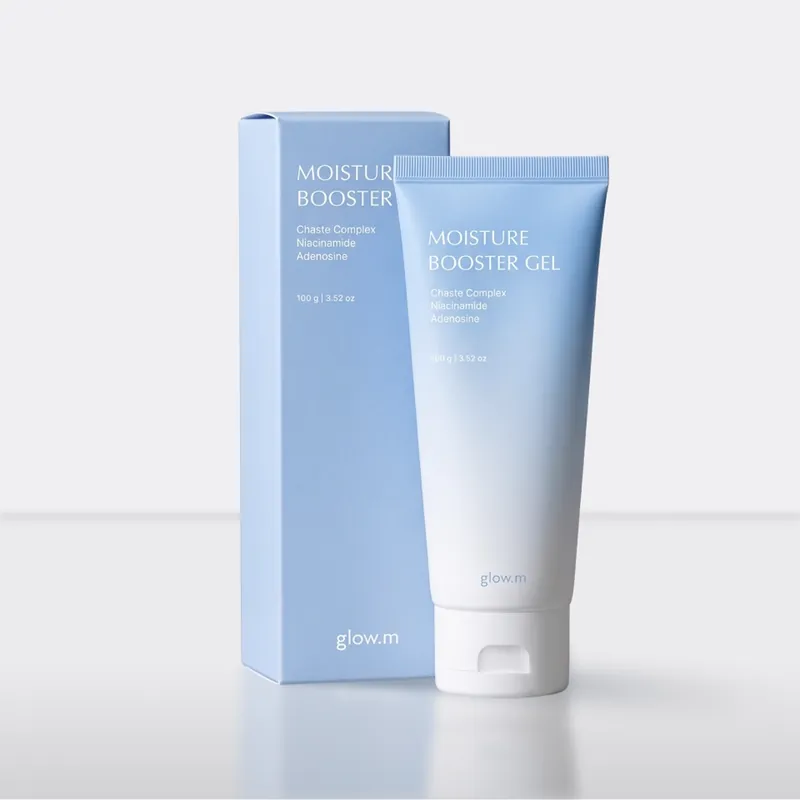 glow.m Moisture Booster Gel packaging on a white background